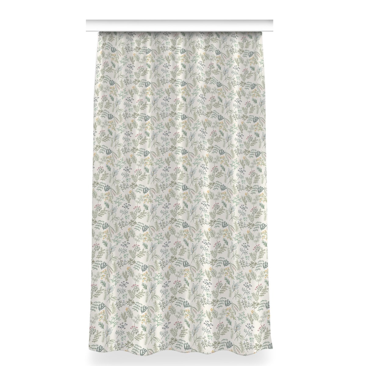 Gotowa zasłona z grafiką 150x280 cm Zielone liście, Fabricsy