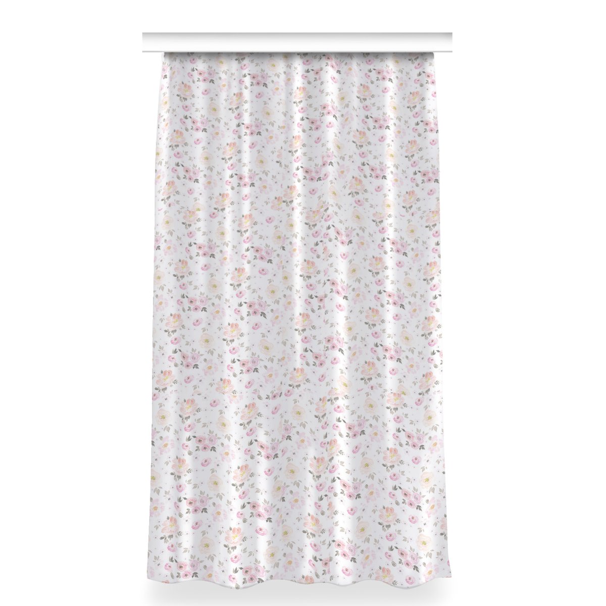 Klasyczna zasłona kolory 150x280 Akwarelowe kwiaty, Fabricsy
