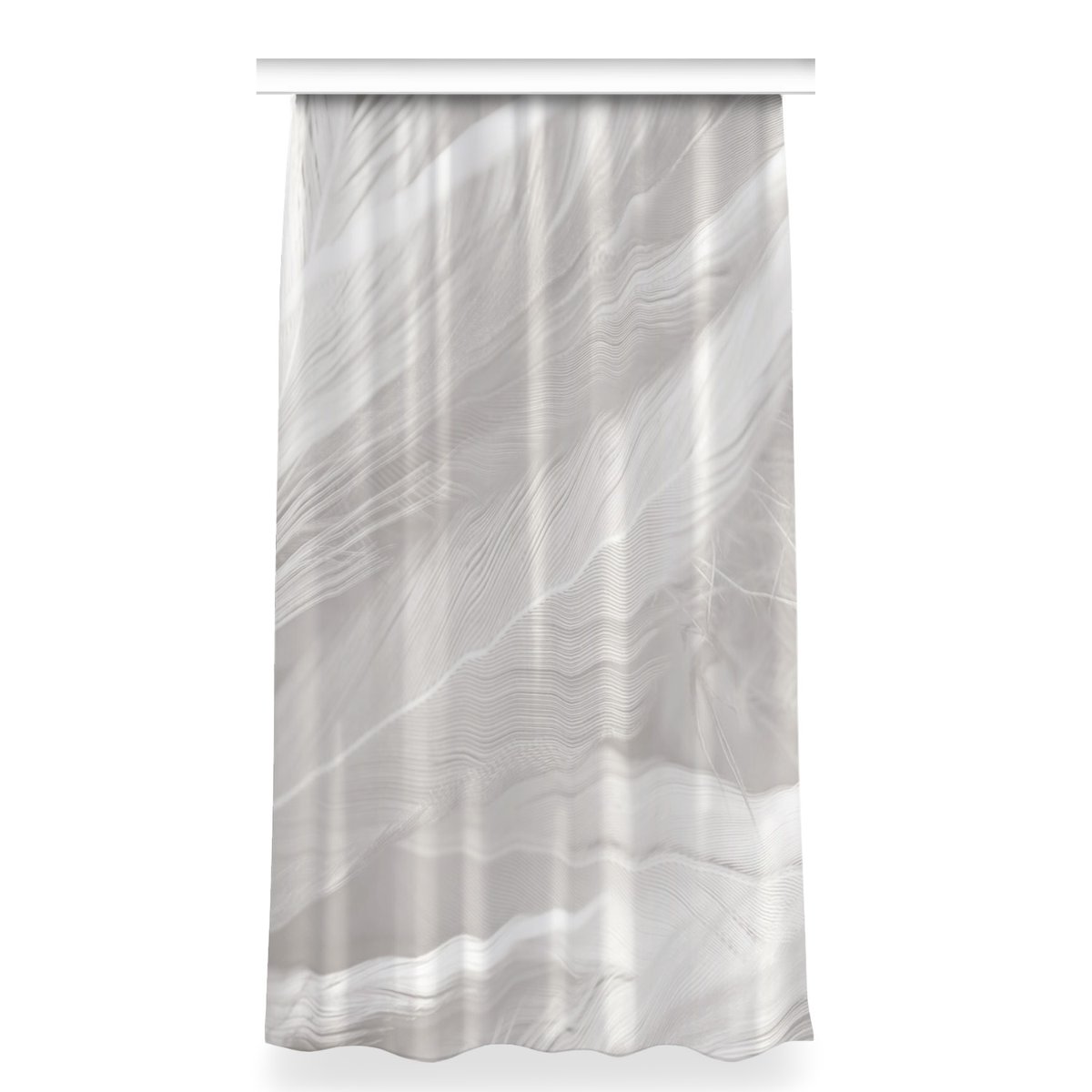 Gotowa zasłona na taśmę 150x280 Piękne białe pióra, Fabricsy