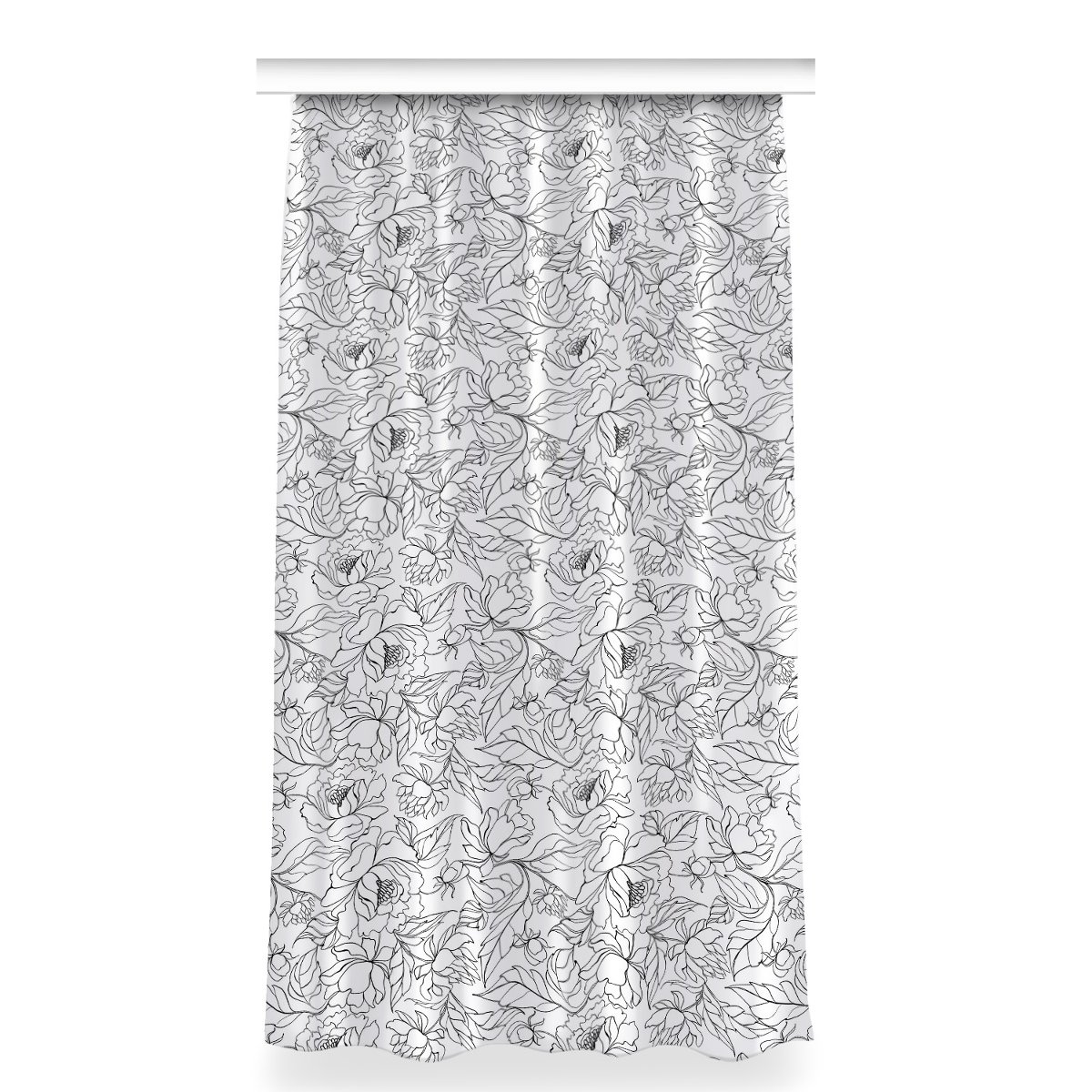 Gotowa zasłona dekor wzór 150x280 Kwiaty piwonii, Fabricsy