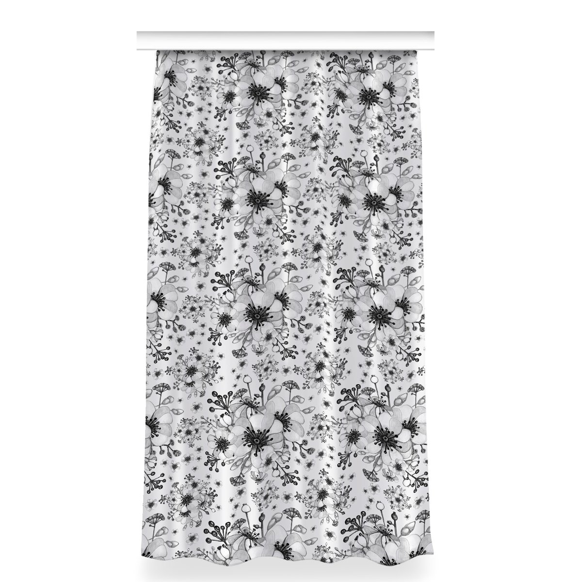 Gotowa zasłona na taśmę 150x280 Czarno-biały wzór, Fabricsy