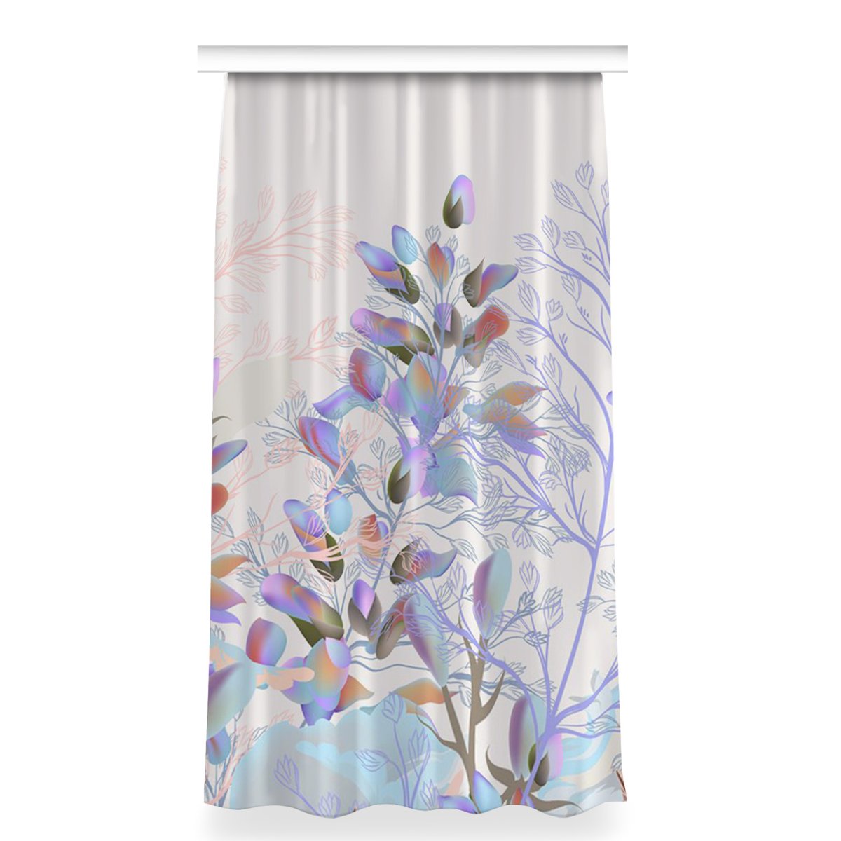 Gotowa zasłona na taśmę 150x280 Pastelowe liście, Fabricsy