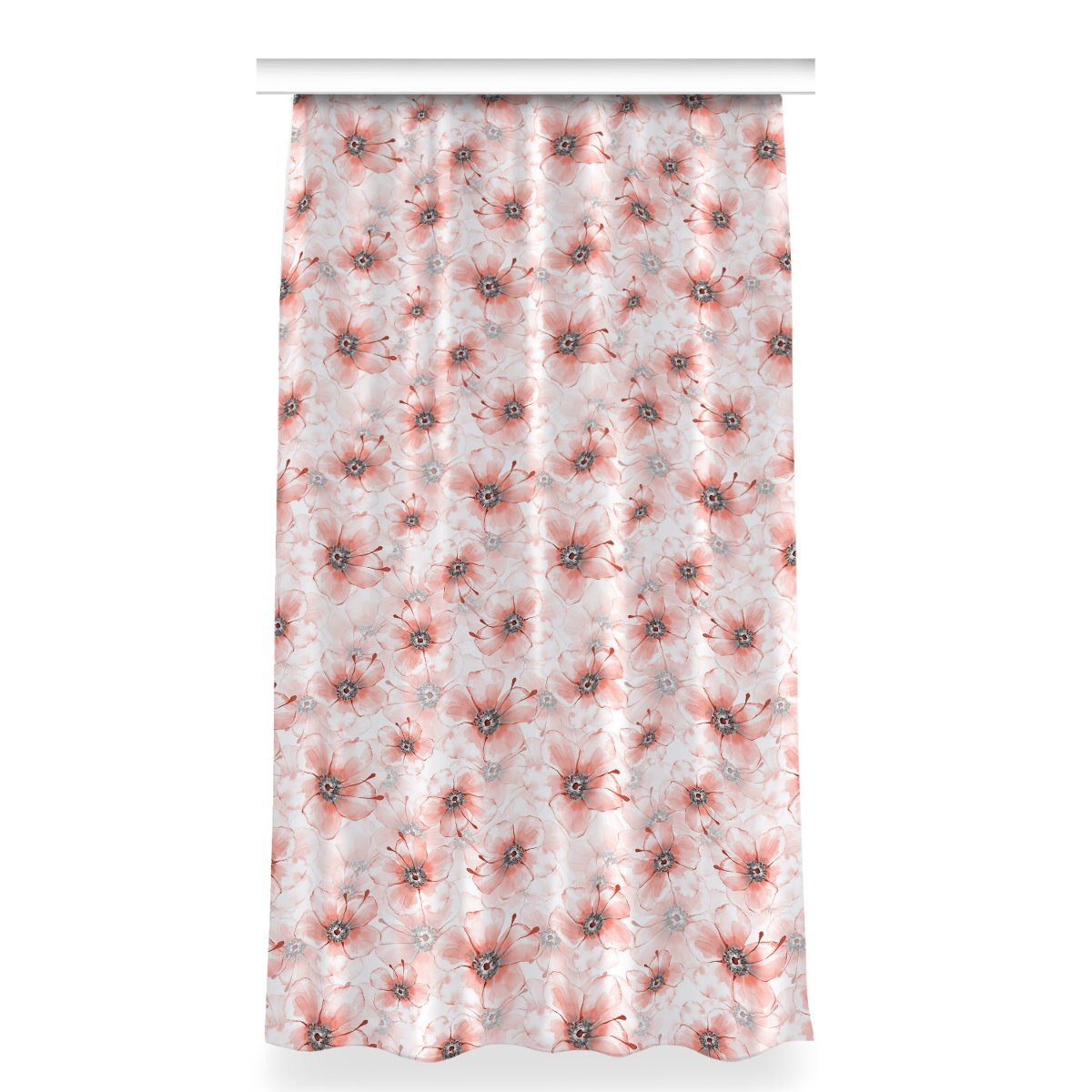Gotowa zasłona wzór 150x280 cm Pomarańczowe kwiaty, Fabricsy