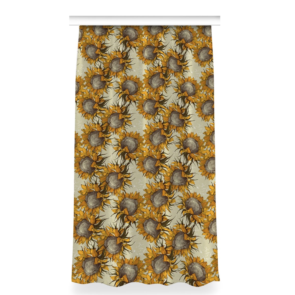 Gotowa zasłona z grafiką 150x280 Retro Słoneczniki, Fabricsy