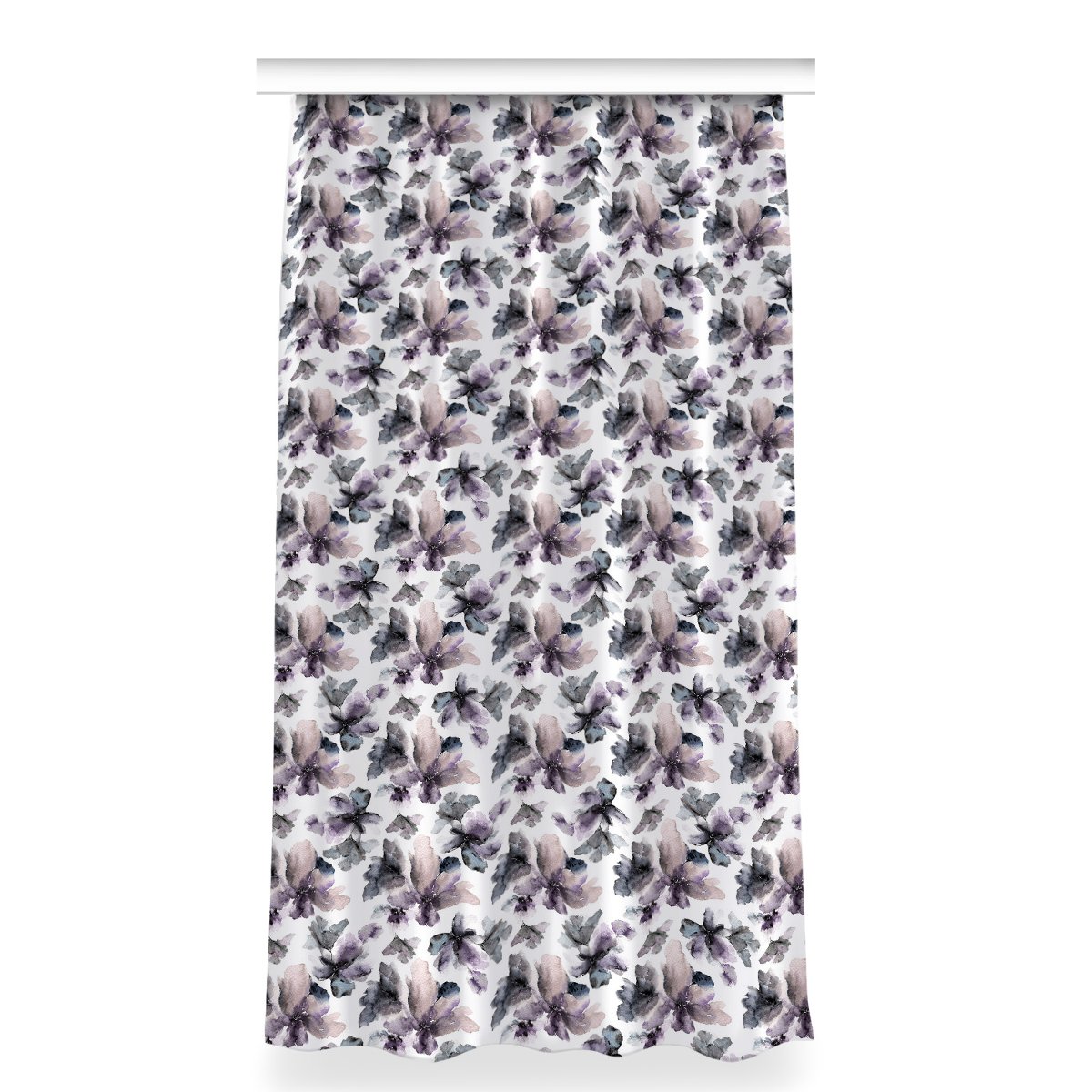 Kolorowa zasłona z nadrukiem 150x280 Ciemne kwiaty, Fabricsy