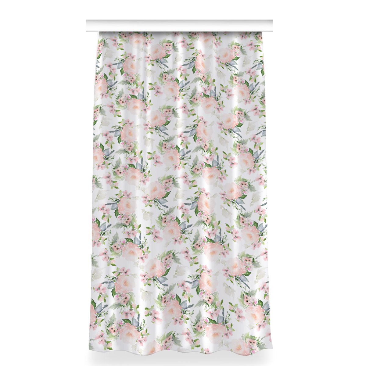 Gotowa zasłona z grafiką 150x280 Kwiaty pastelowe, Fabricsy