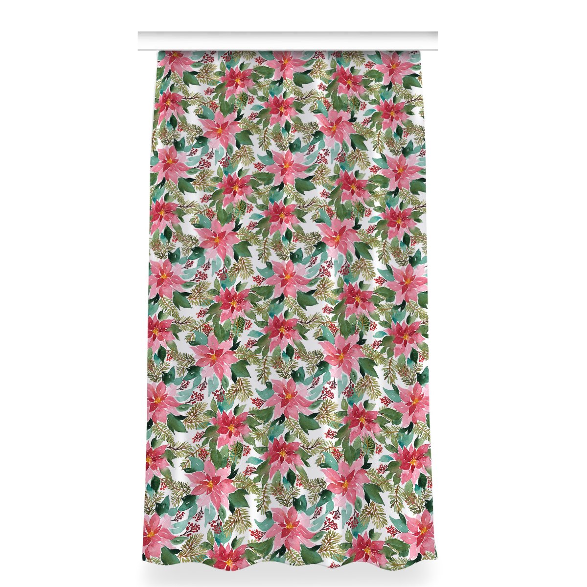 Gotowa zasłona na taśmę 150x280 Czerwone gwiazdy, Fabricsy