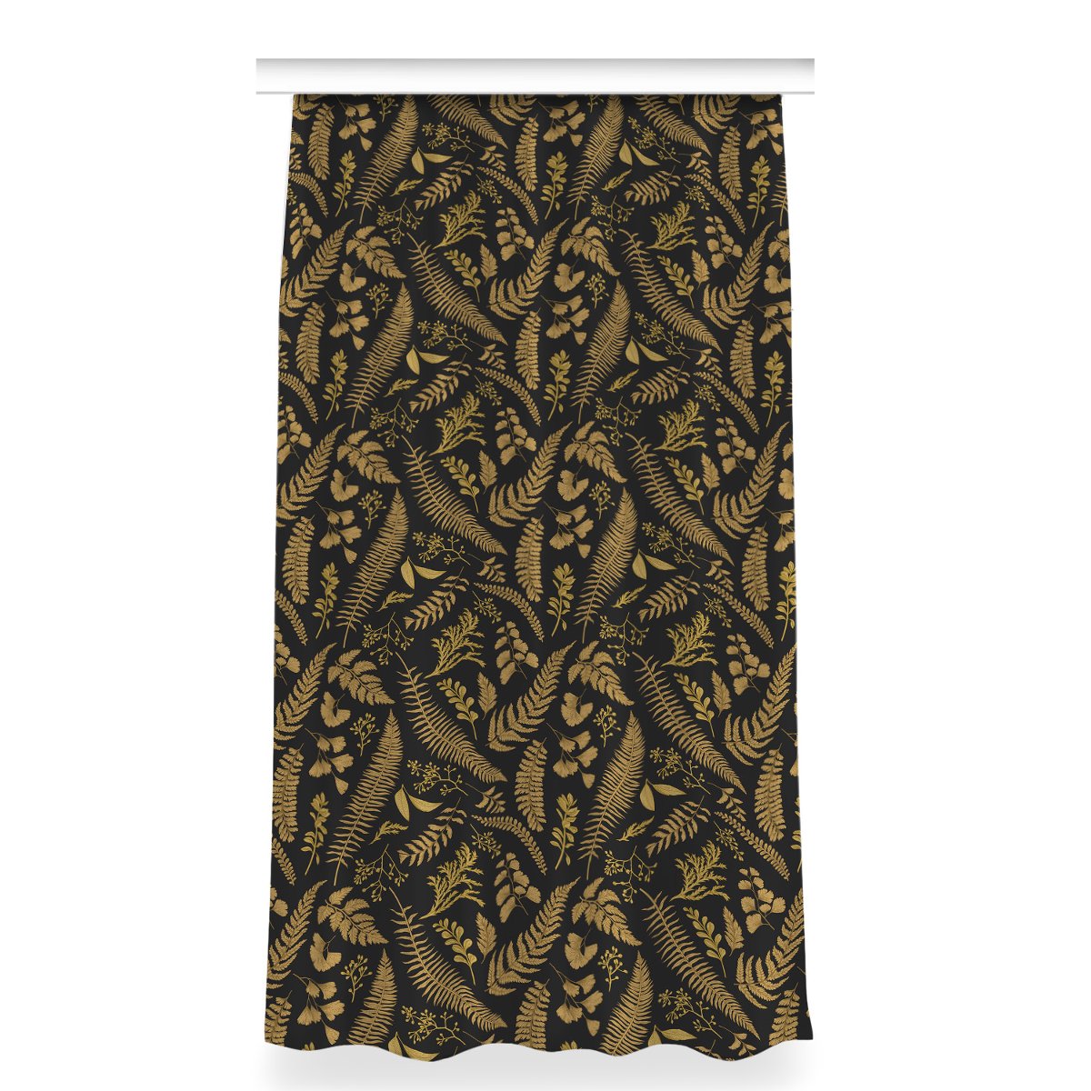 Gotowa zasłona do salonu 150x280 cm Złote paprocie, Fabricsy
