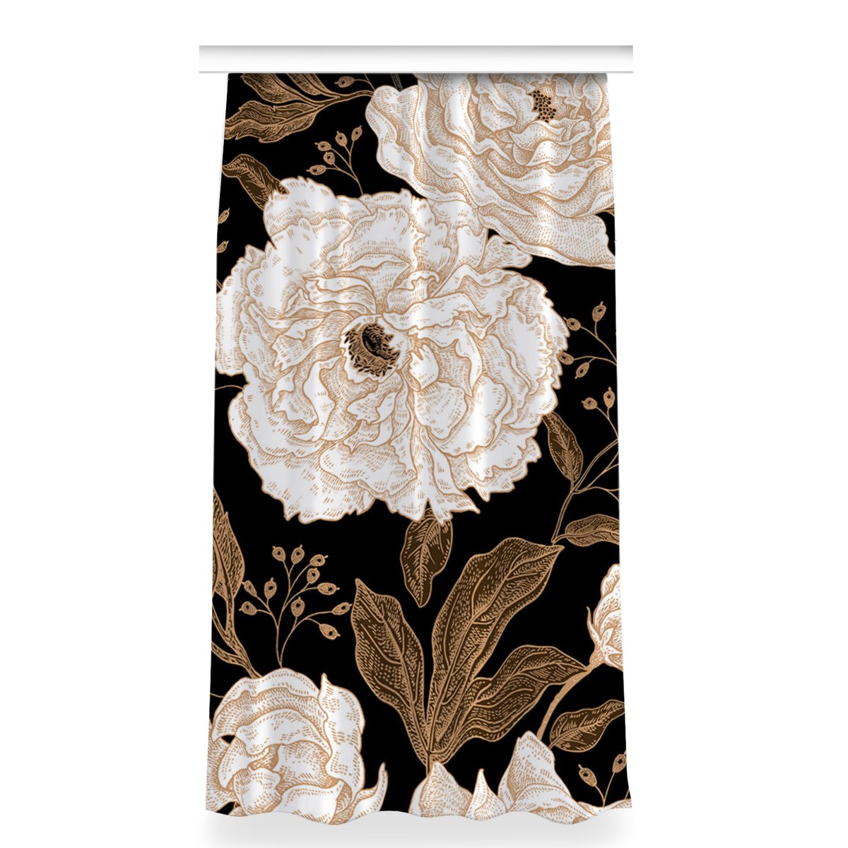 Gotowa zasłona na żabki 150x280 Róże w stylu retro, Fabricsy