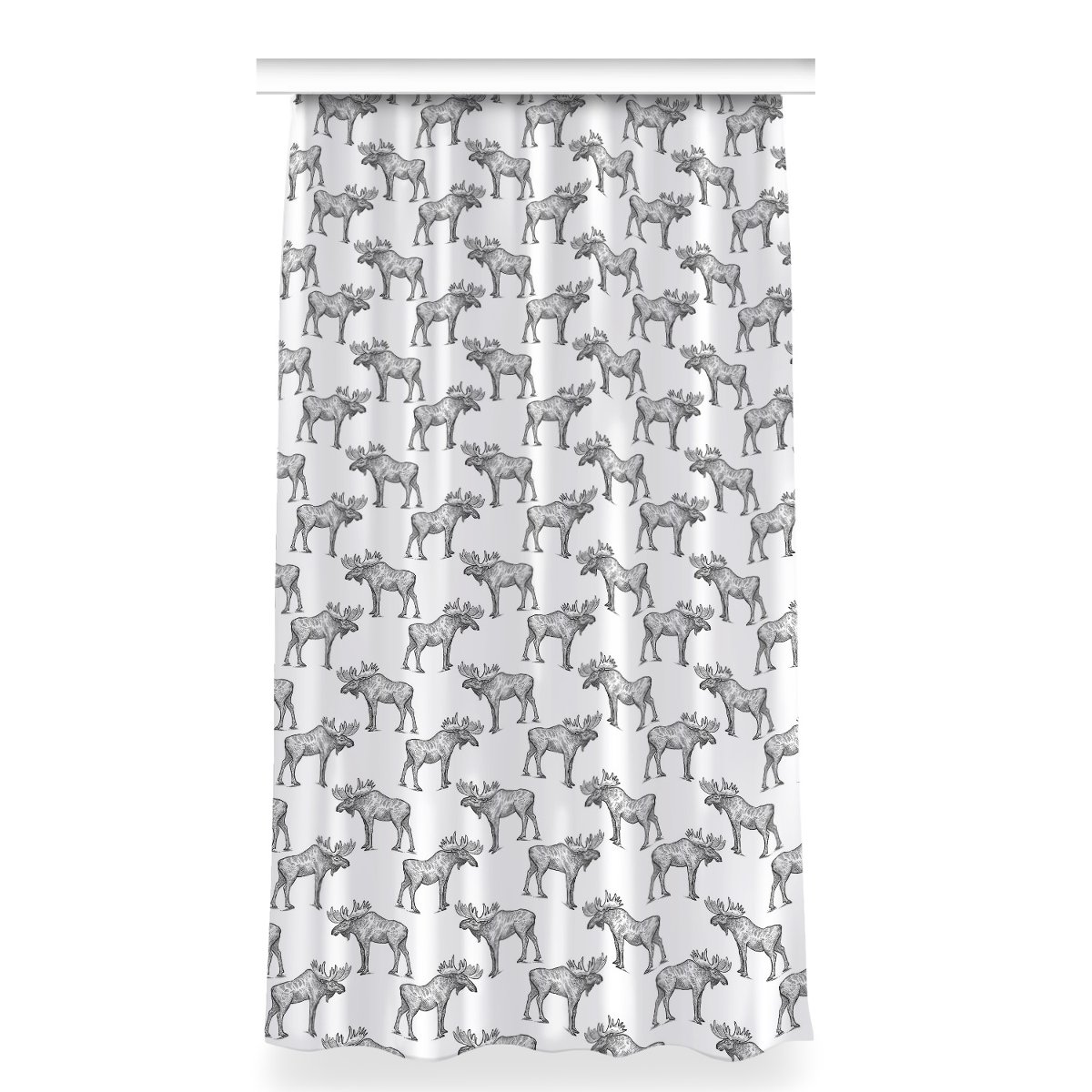 Gotowa zasłona dekor 150x280 Łosie na zielonym tle, Fabricsy