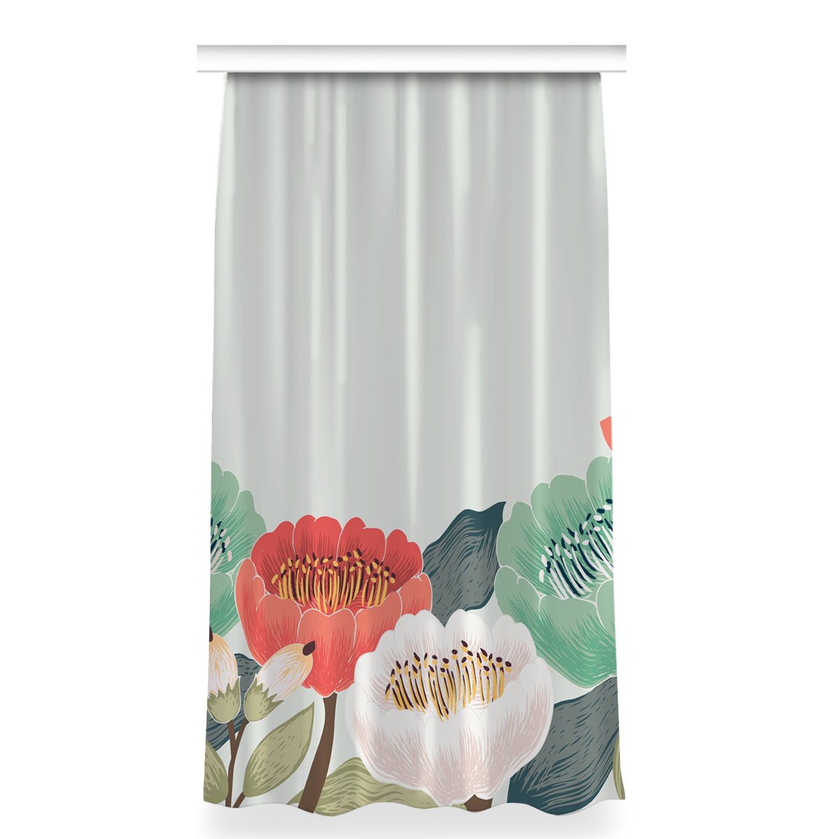 Gotowa zasłona z grafiką 150x280 Wiosenne kwiaty, Fabricsy