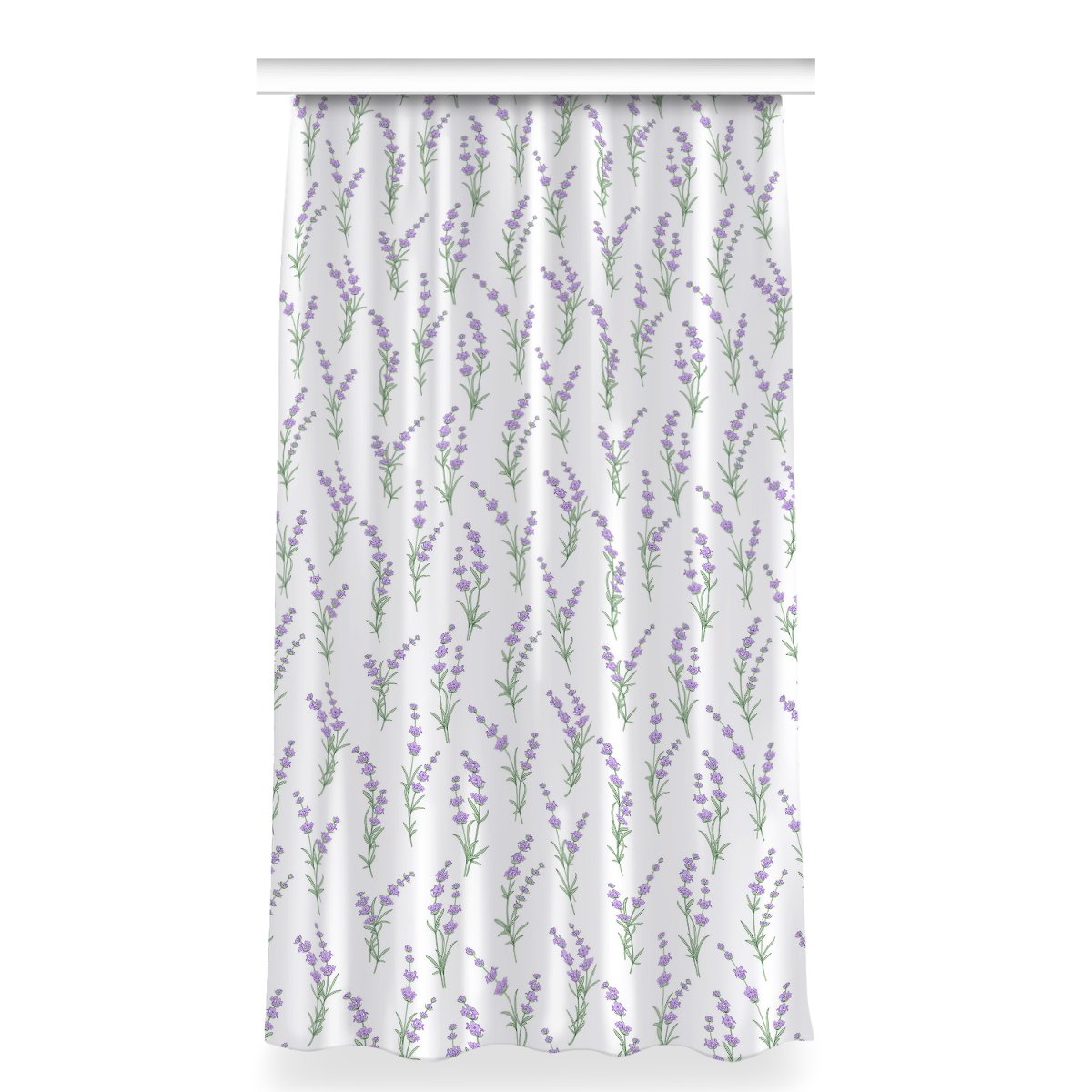 Gotowa zasłona z grafiką 150x280 cm Kwiaty lawendy, Fabricsy