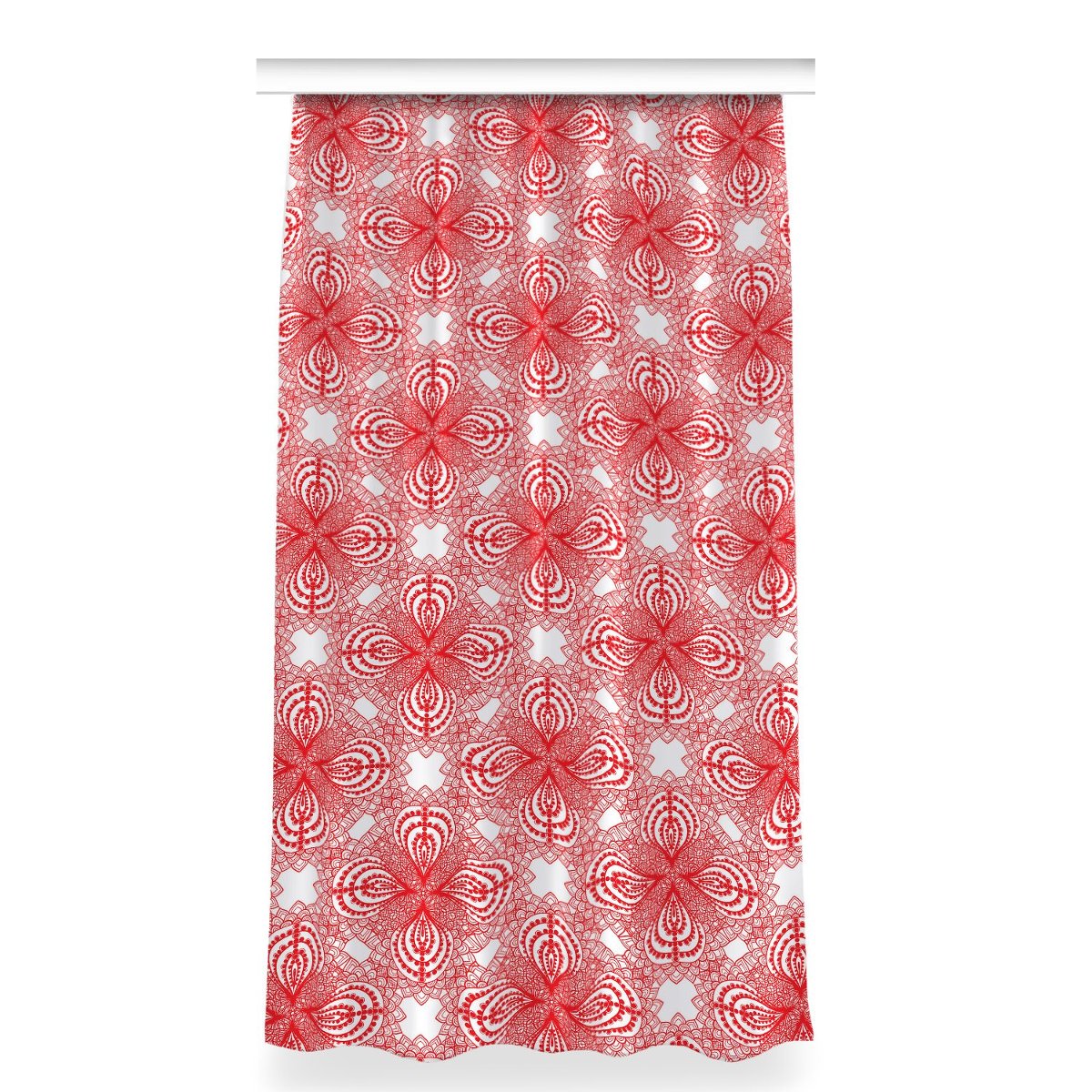 Gotowa zasłona do pokoju 150x280 Czerwona koronka, Fabricsy