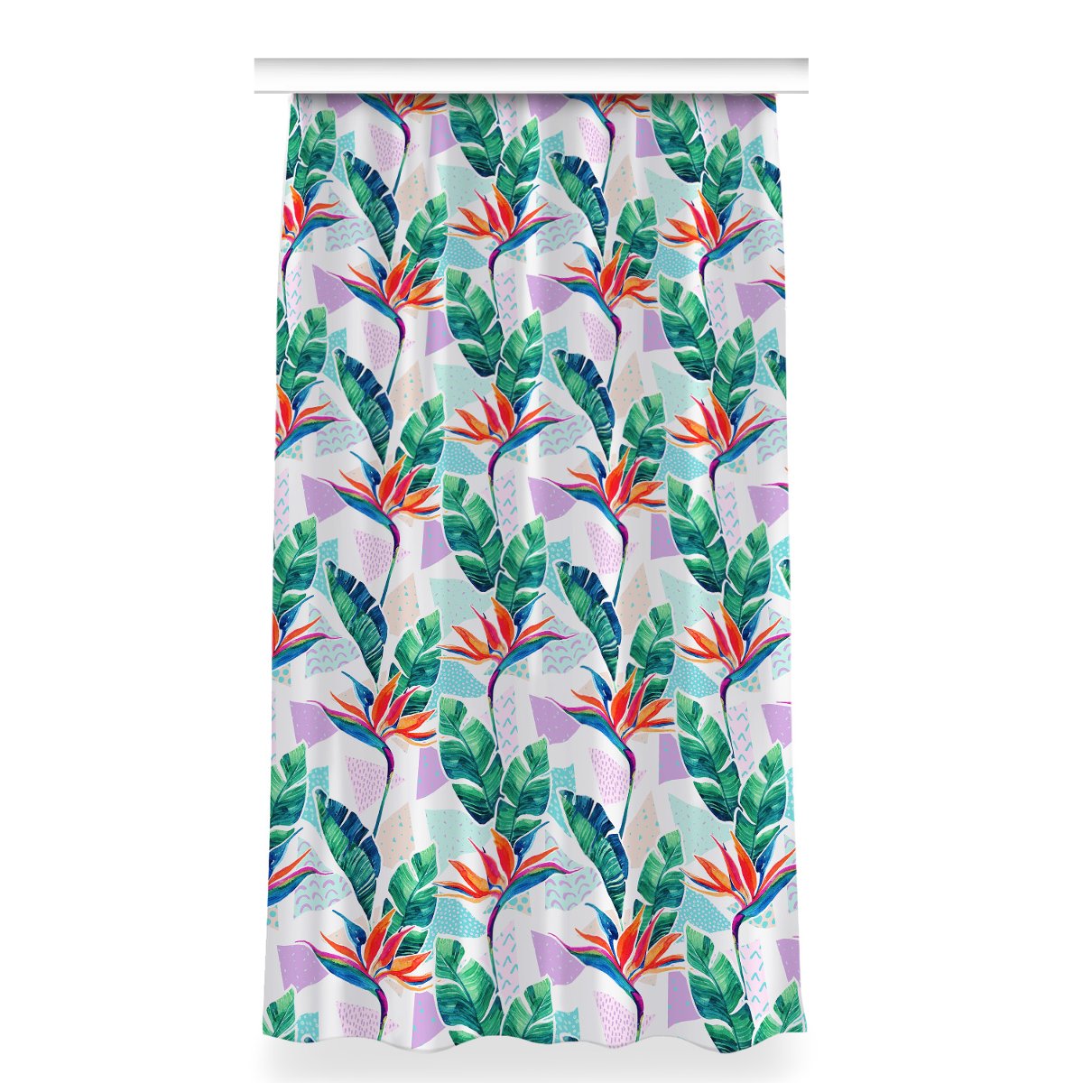 Gotowa zasłona z grafiką 150x280 Tropikalna flora, Fabricsy