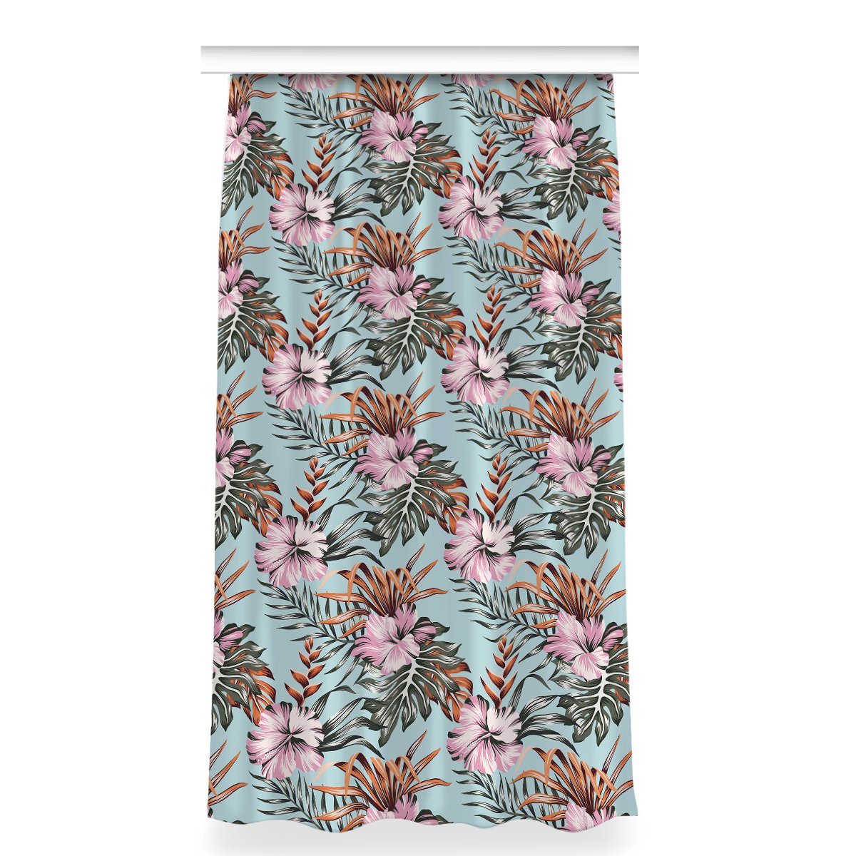 Gotowa zasłona z grafiką 150x280 Kwiaty hibiskusa, Fabricsy