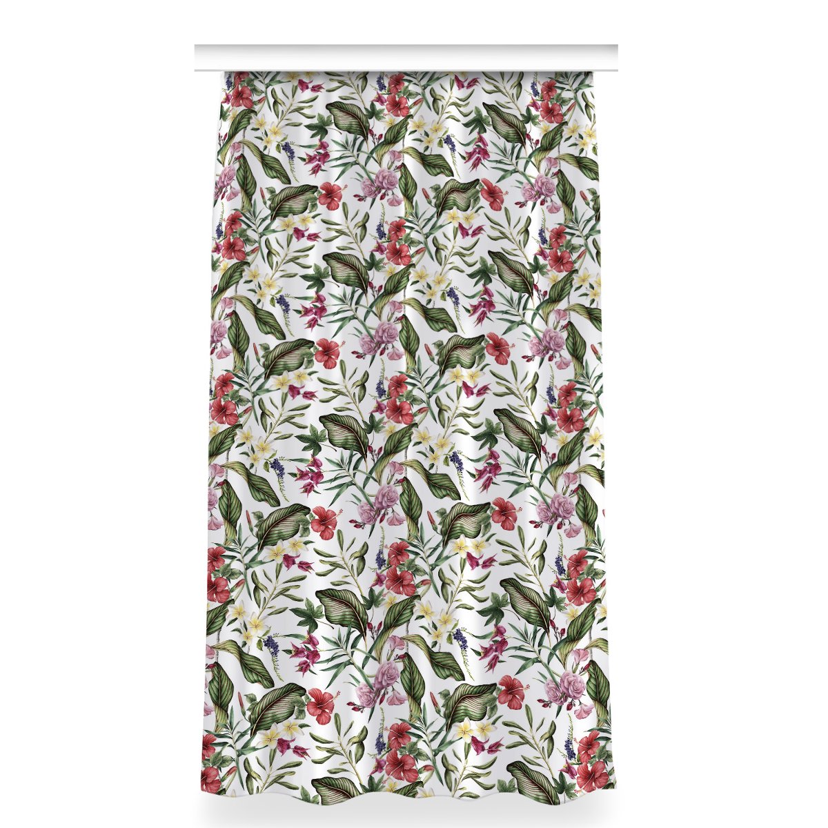 Klasyczna zasłona kolory 150x280 Tropikalne kwiaty, Fabricsy