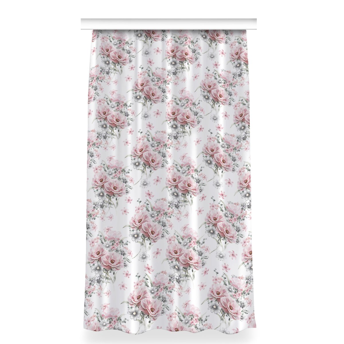 Gotowa zasłona z grafiką dekor wzór 150x280 Kwiaty, Fabricsy