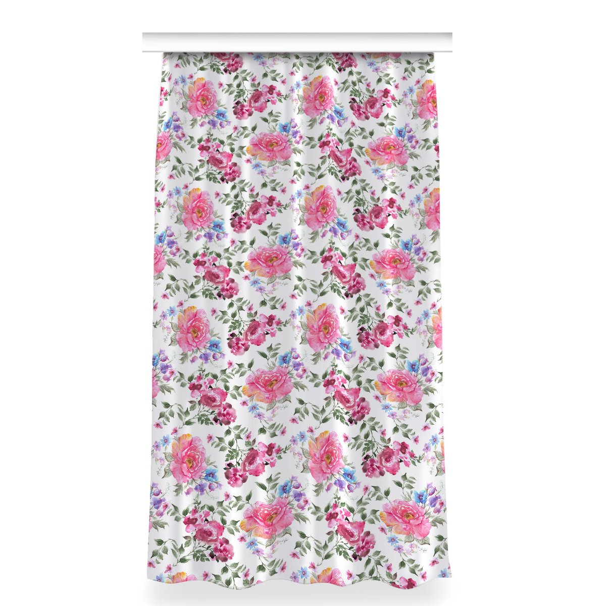 Gotowa zasłona z grafiką 150x280 cm Akwarela Róże, Fabricsy