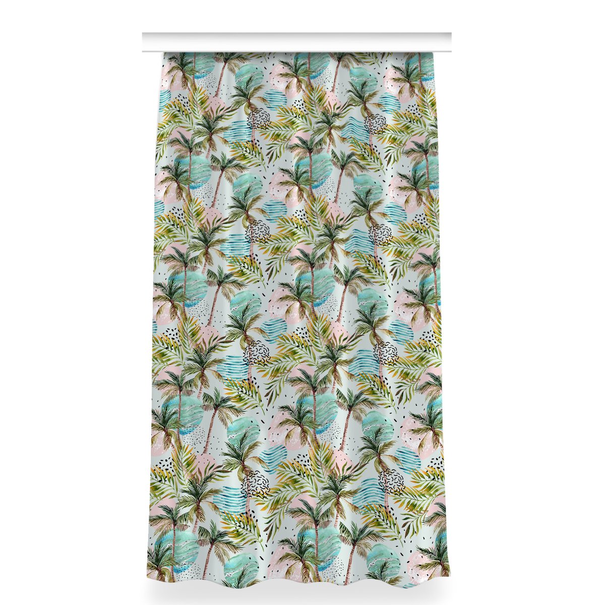 Gotowa zasłona z nadrukiem 150x280 cm Hawaje palmy, Fabricsy