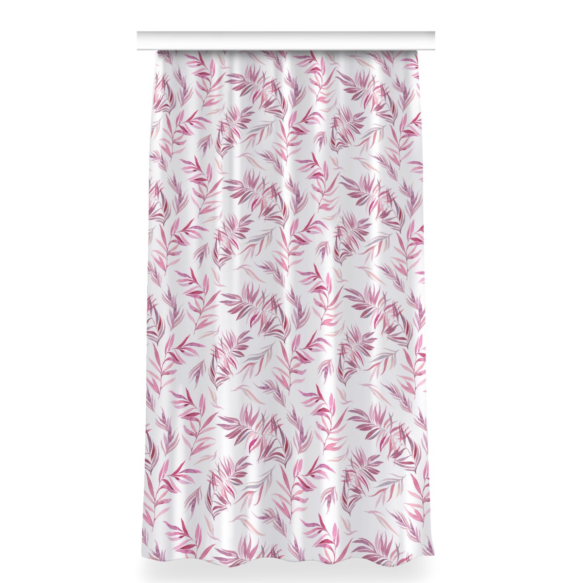 Kolorowa zasłona z nadrukiem 150x280 Różowe liście, Fabricsy