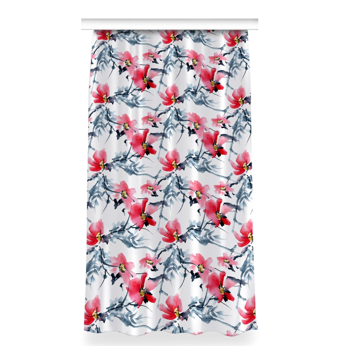 Gotowa zasłona wzór do salonu 150x280 Wzór kwiatów, Fabricsy