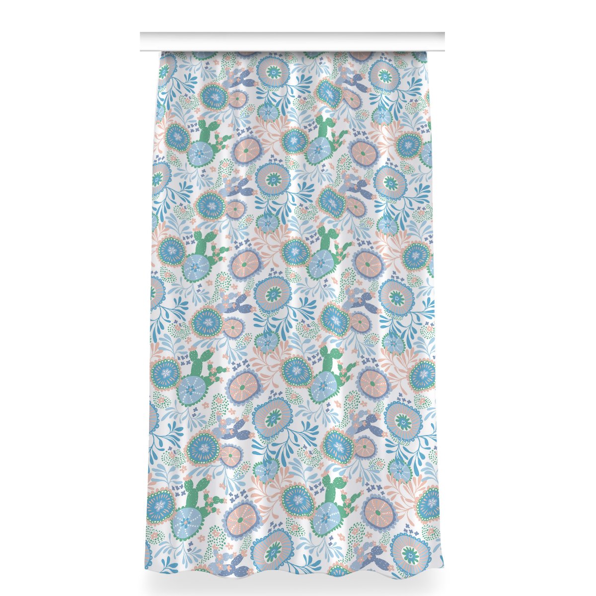 Gotowa zasłona na taśmę 150x280 cm Kwiaty vintage, Fabricsy