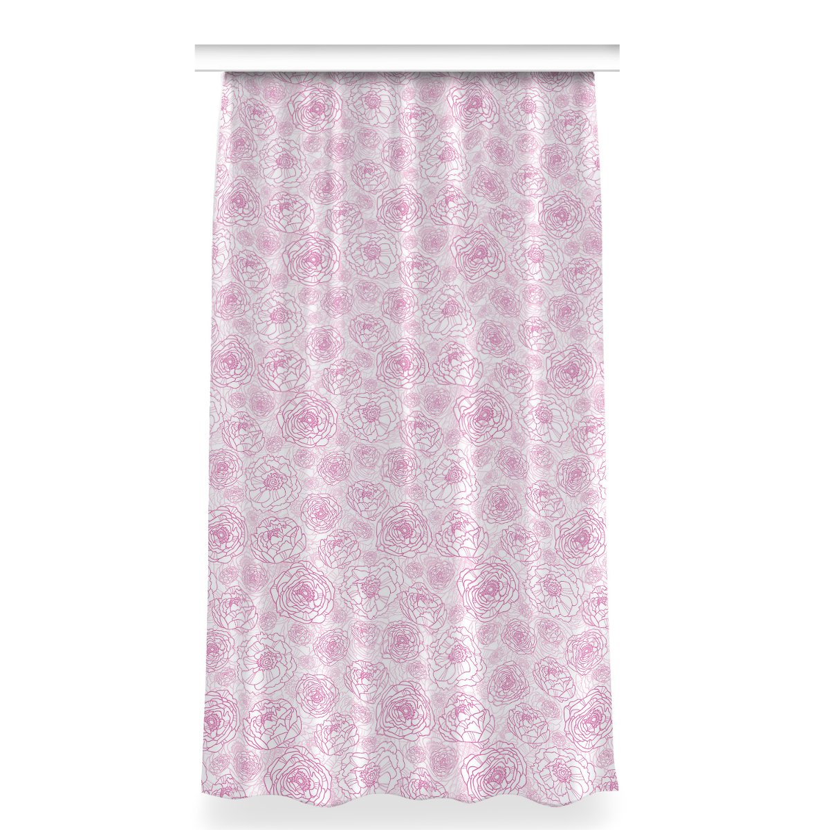 Gotowa zasłona z nadrukiem 150x280 Różowe kwiaty, Fabricsy