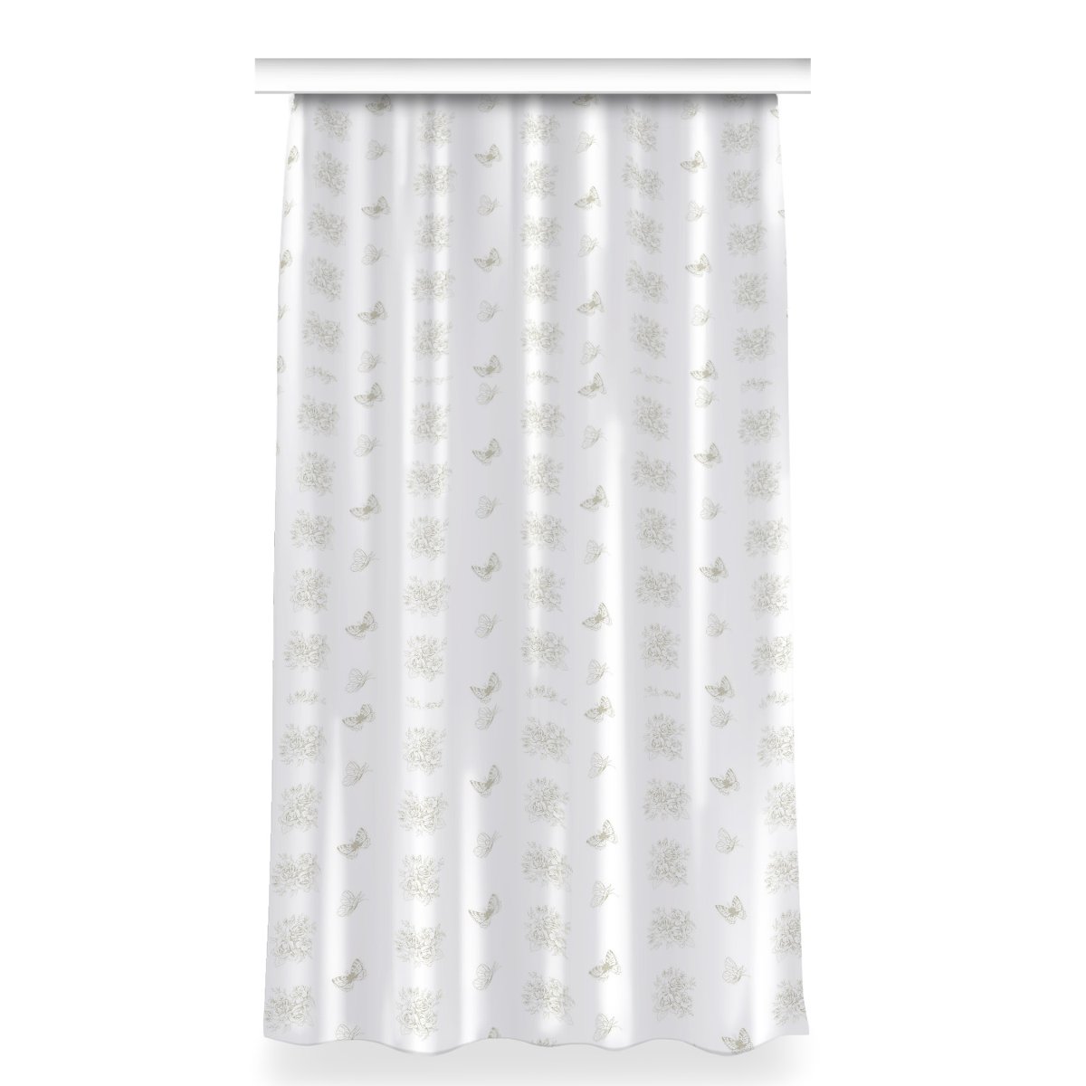 Gotowa zasłona z nadrukiem 150x280 Motyle i kwiaty, Fabricsy
