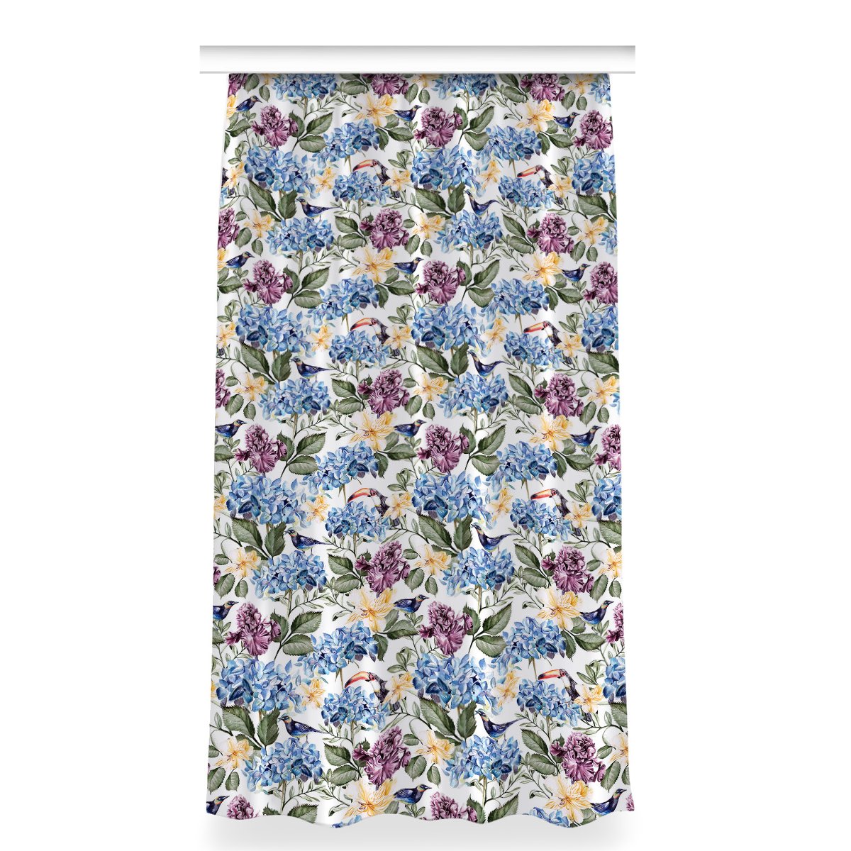 Klasyczna zasłona z nadrukiem 150x280 Kwiaty retro, Fabricsy