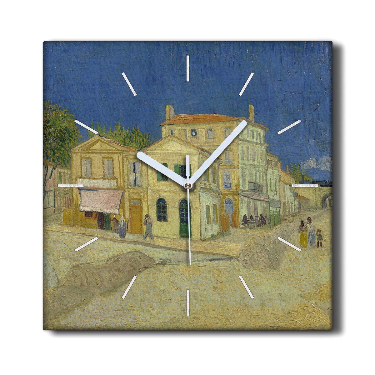 Zegar na płótnie ścienny 30x30 Żółte domy Van Gogh, Coloray