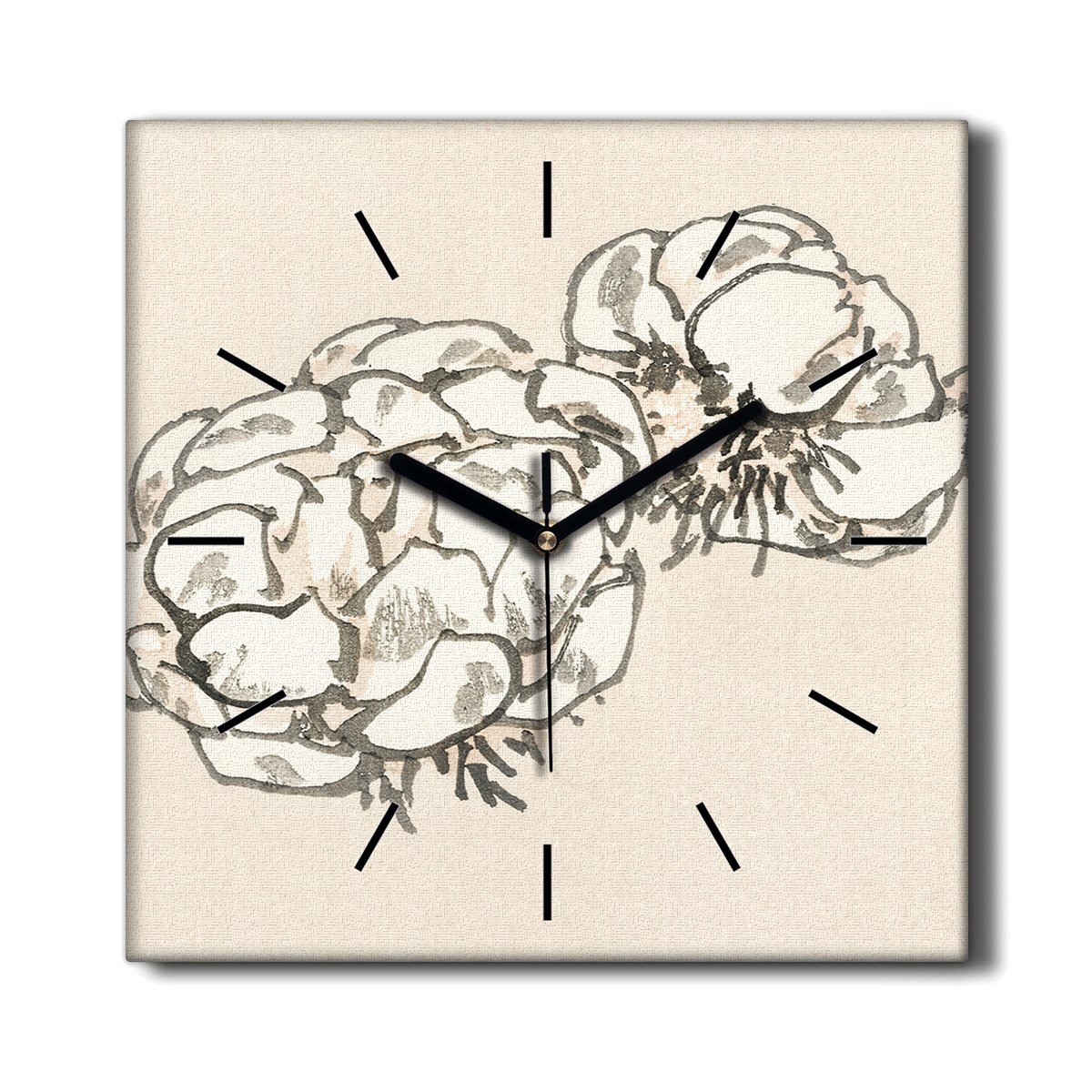 Kuchenny zegar na płótnie Azjatyckie kwiaty 30x30, Coloray