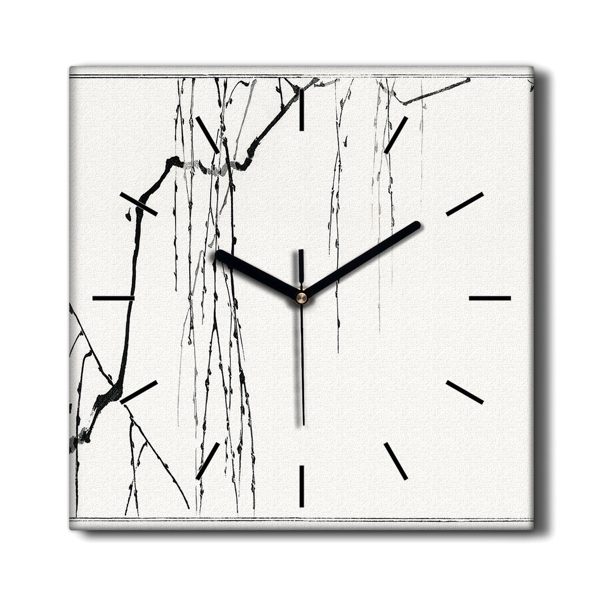 Wiszący zegar na płótnie kuchenny Gałęzie 30x30 cm, Coloray