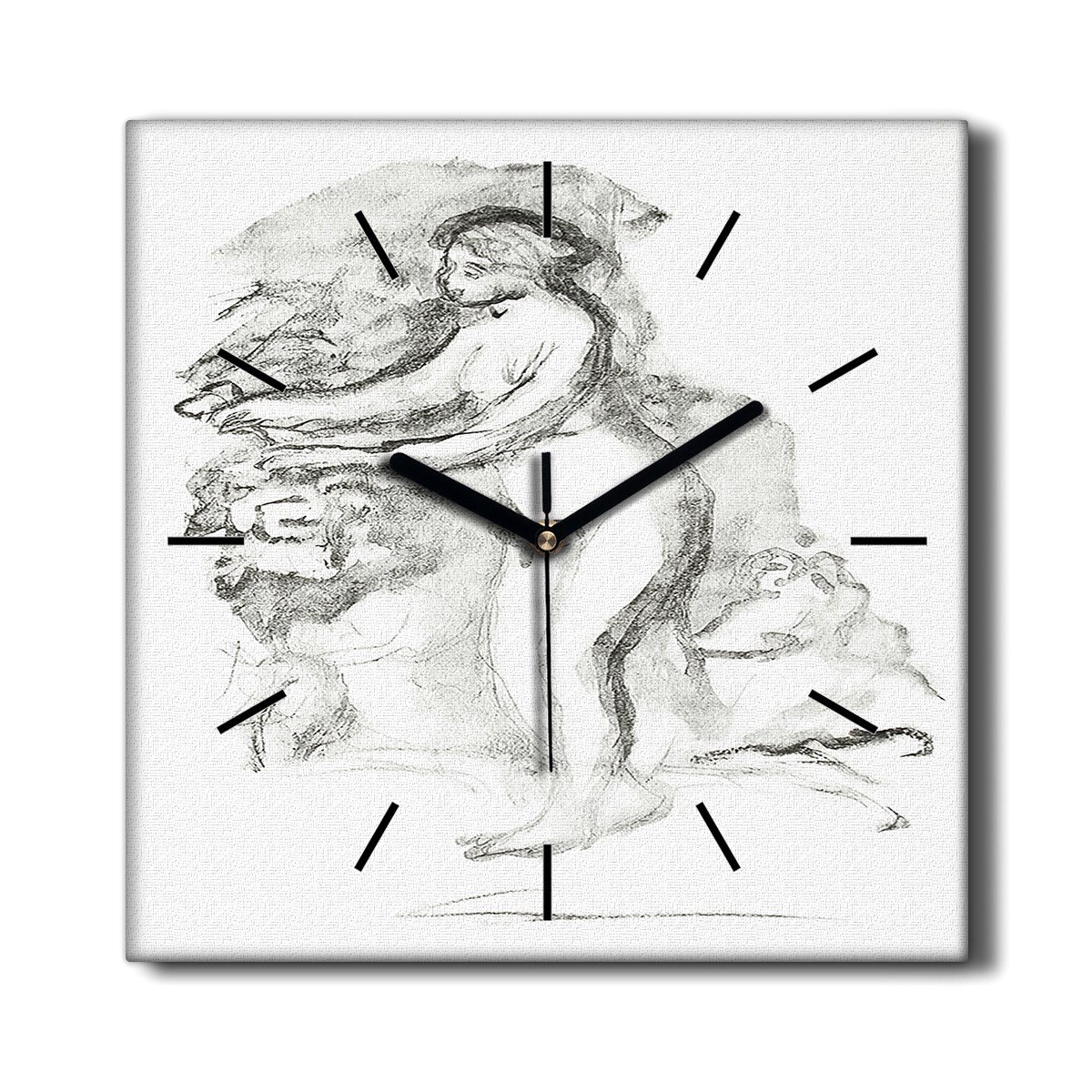 Stylowy zegar ścienny na płótnie loft Szkic 30x30, Coloray