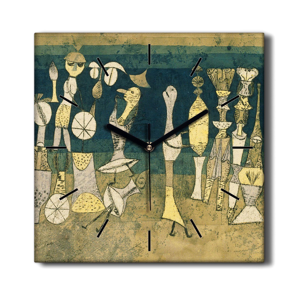 Wiszący zegar na płótnie kuchenny Komedia 30x30 cm, Coloray