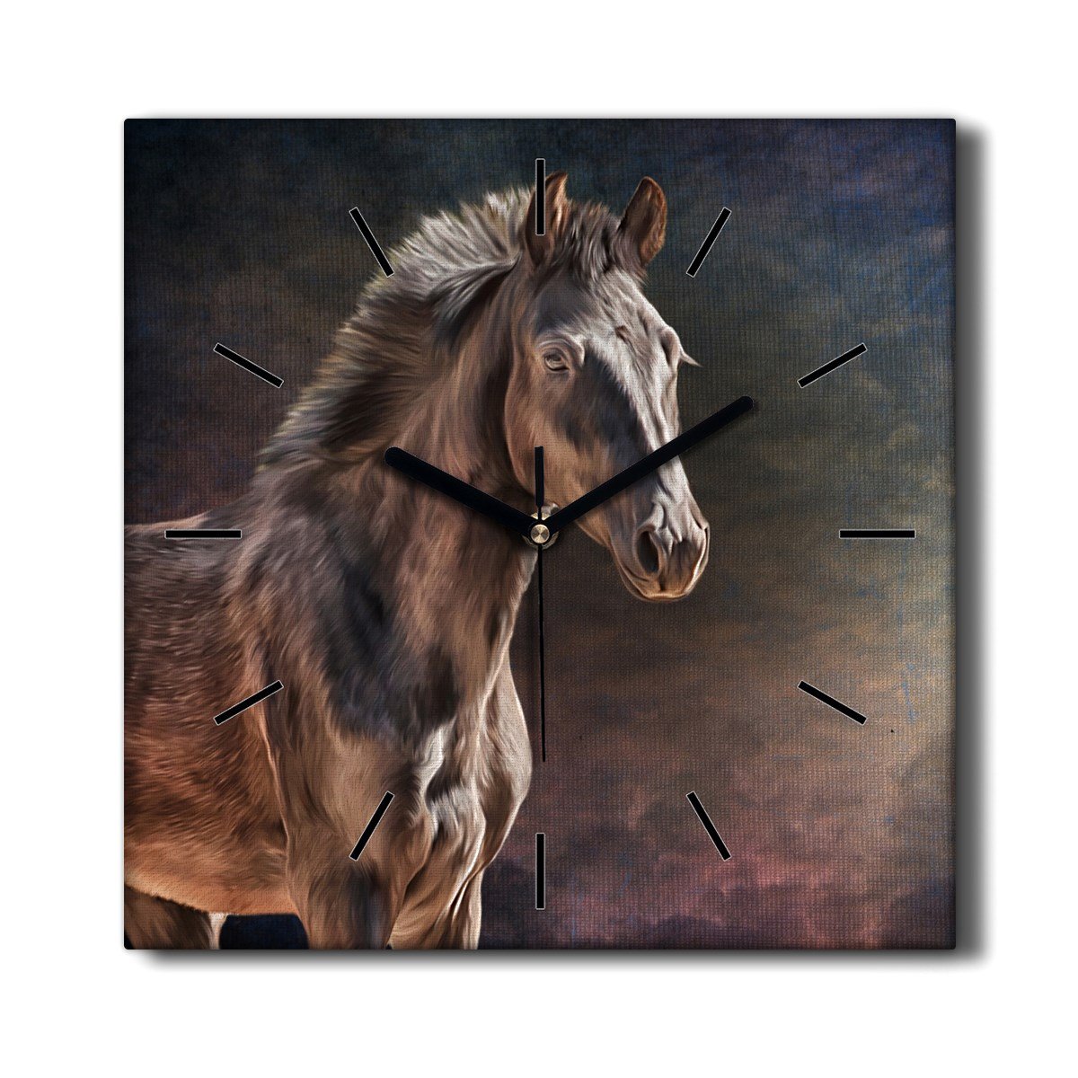 Zegar na płótnie ścienny loft Zwierzę koń 30x30 cm, Coloray