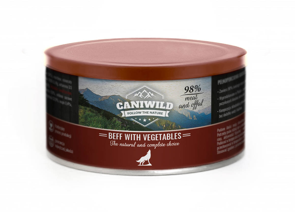 Caniwild Beef with Vegetables – puszka z zamykanym wieczkiem – 410 g