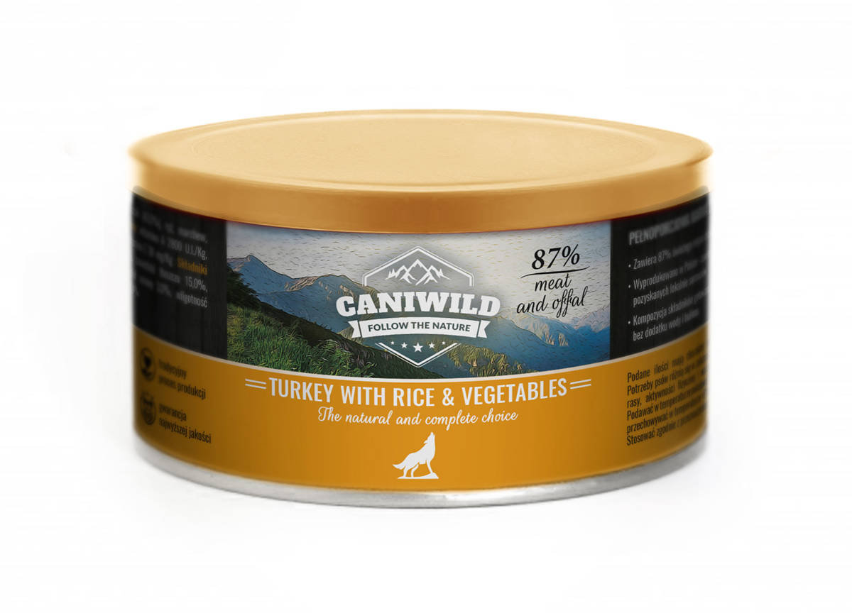 Caniwild Poultry with Rice and Vegetables – puszka z zamykanym wieczkiem – 410 g