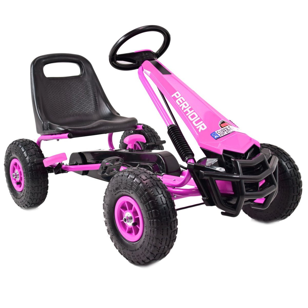 Super-Toys Gokart Na Pedały Off Road Pompowane Koła g205 G-205-RÓŻOWY
