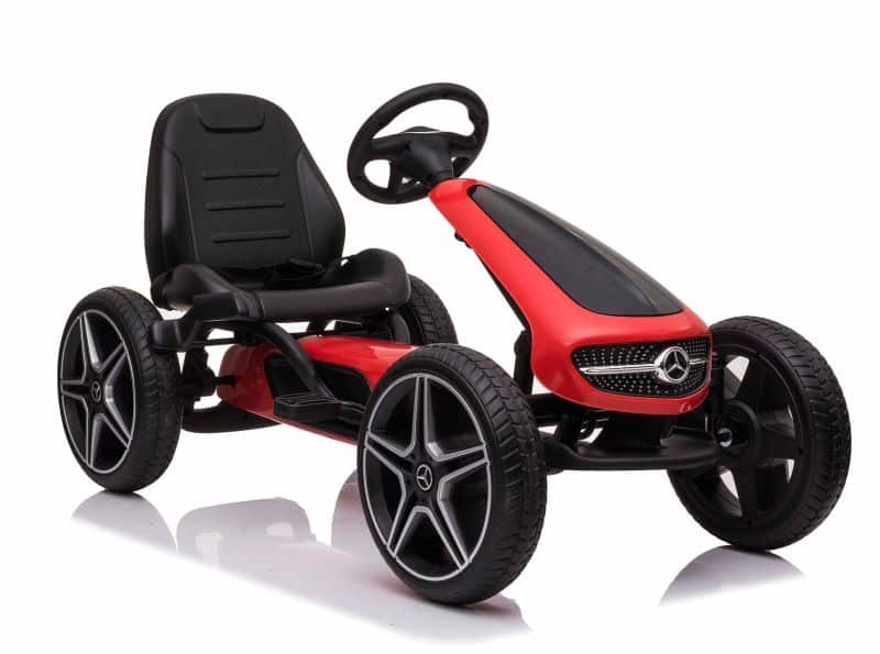 GOKART NA PEDAŁY LICENCJA MERCEDESA KOŁA EVA, MIĘKKIE SIEDZENIE Z LOGIEM MB JAKOŚĆ /XMX610 XMX-610-CZERWONY-PLASTIK