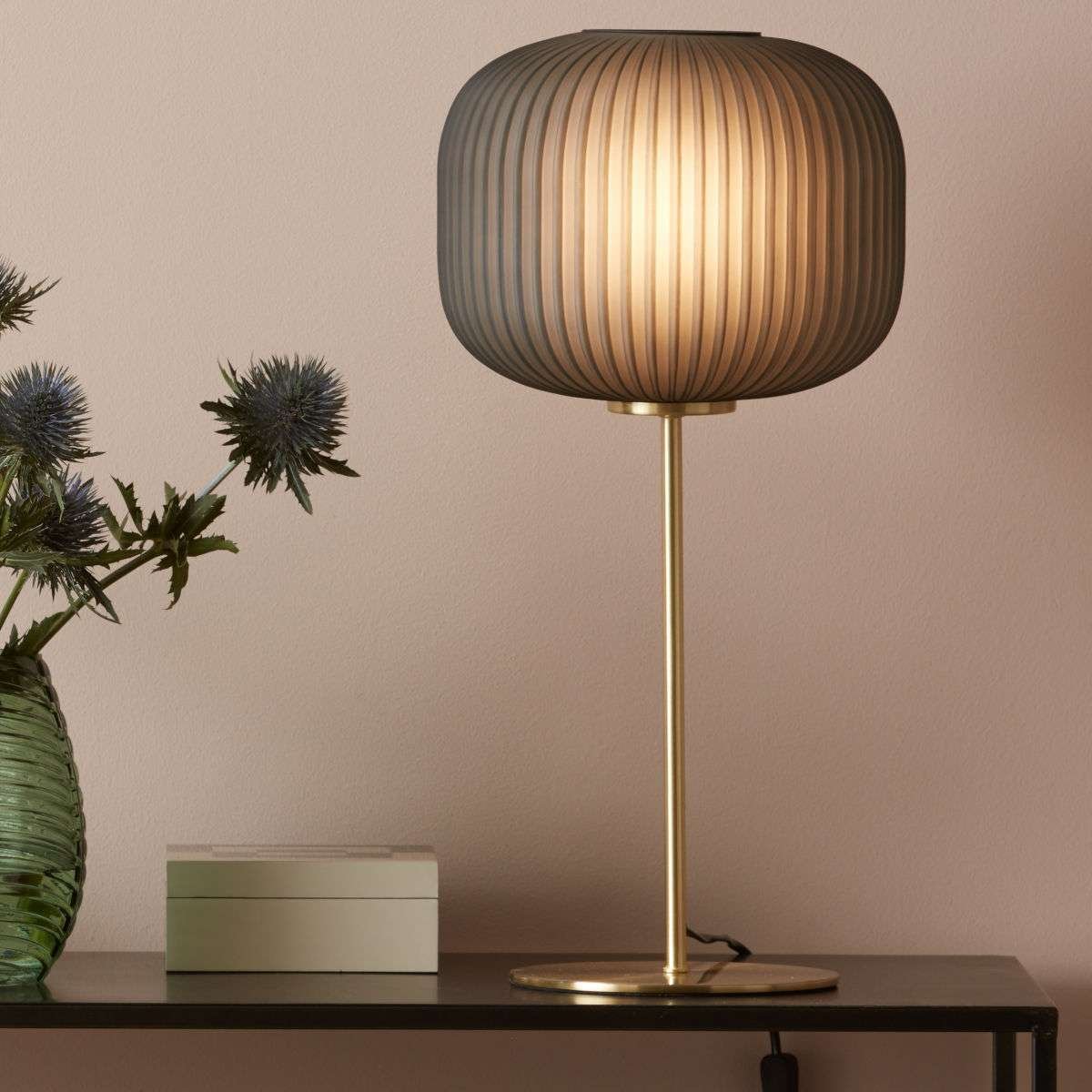 Markslojd Sober 107820 Lampa stołowa lampka 1x60W E27 mosiądz/szary
