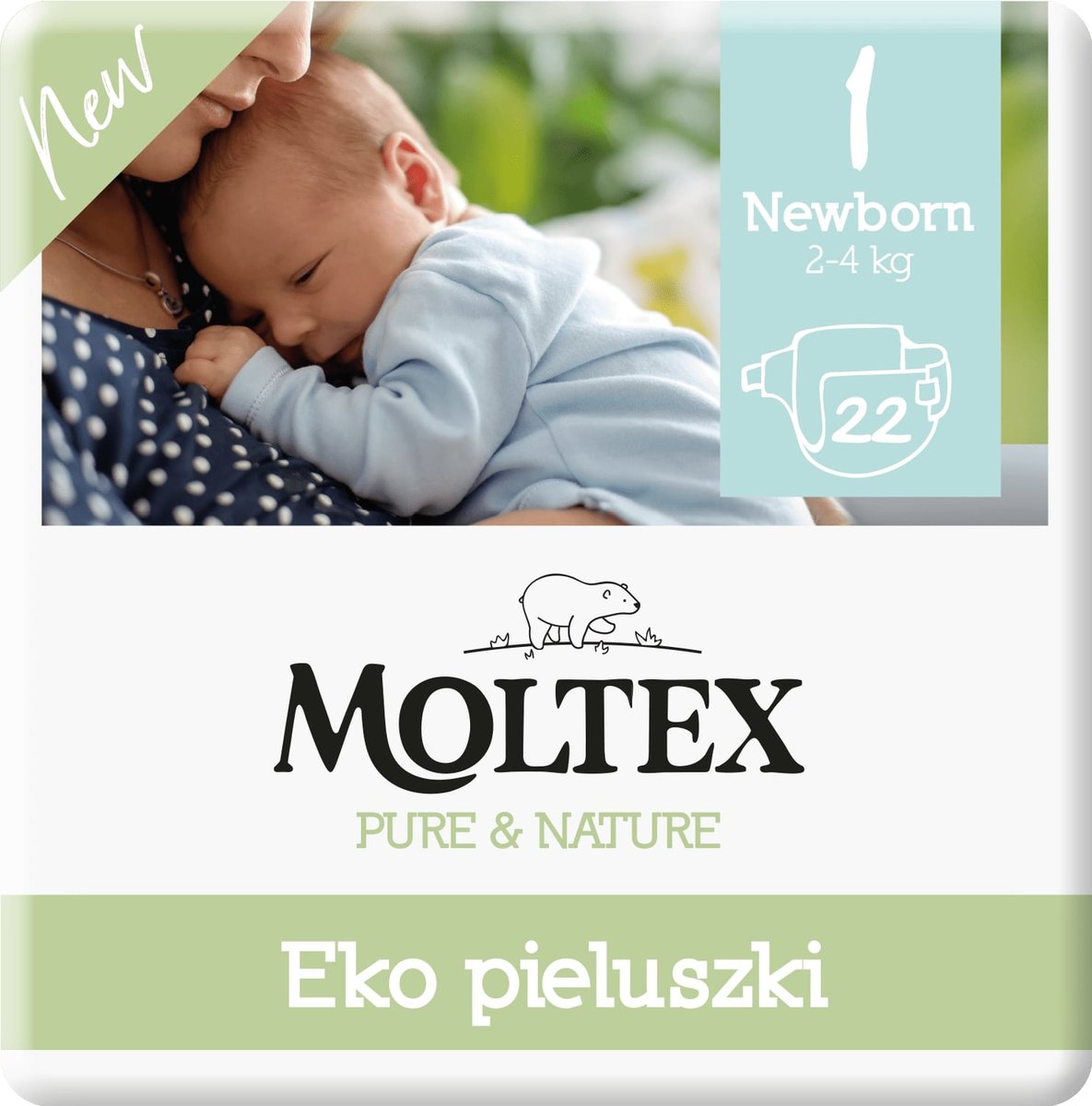 Moltex pieluchy Pure & Nature Newborn 2 4 kg 22 szt.)