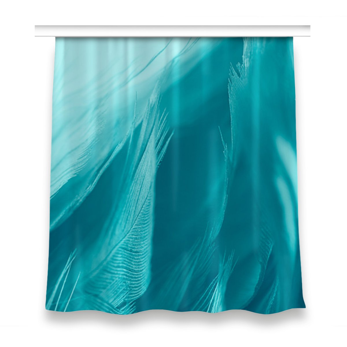 Klasyczna zasłona kolory 150x160 Niebieskie pióra, Fabricsy