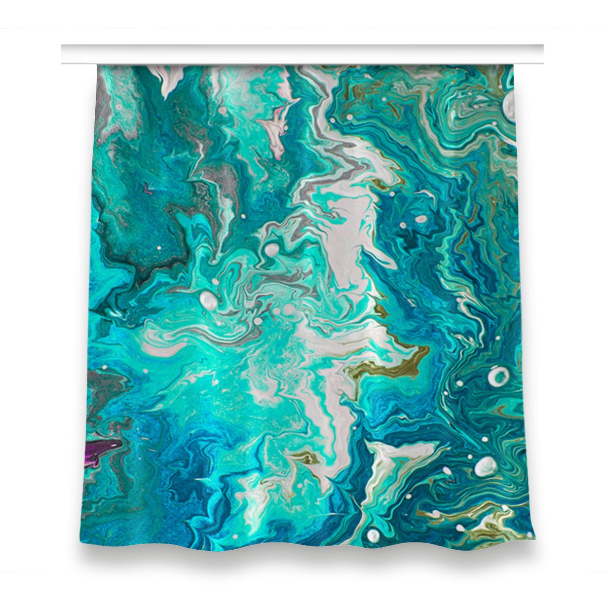 Gotowa zasłona na taśmę 150x160 Abstrakcja zielona, Fabricsy