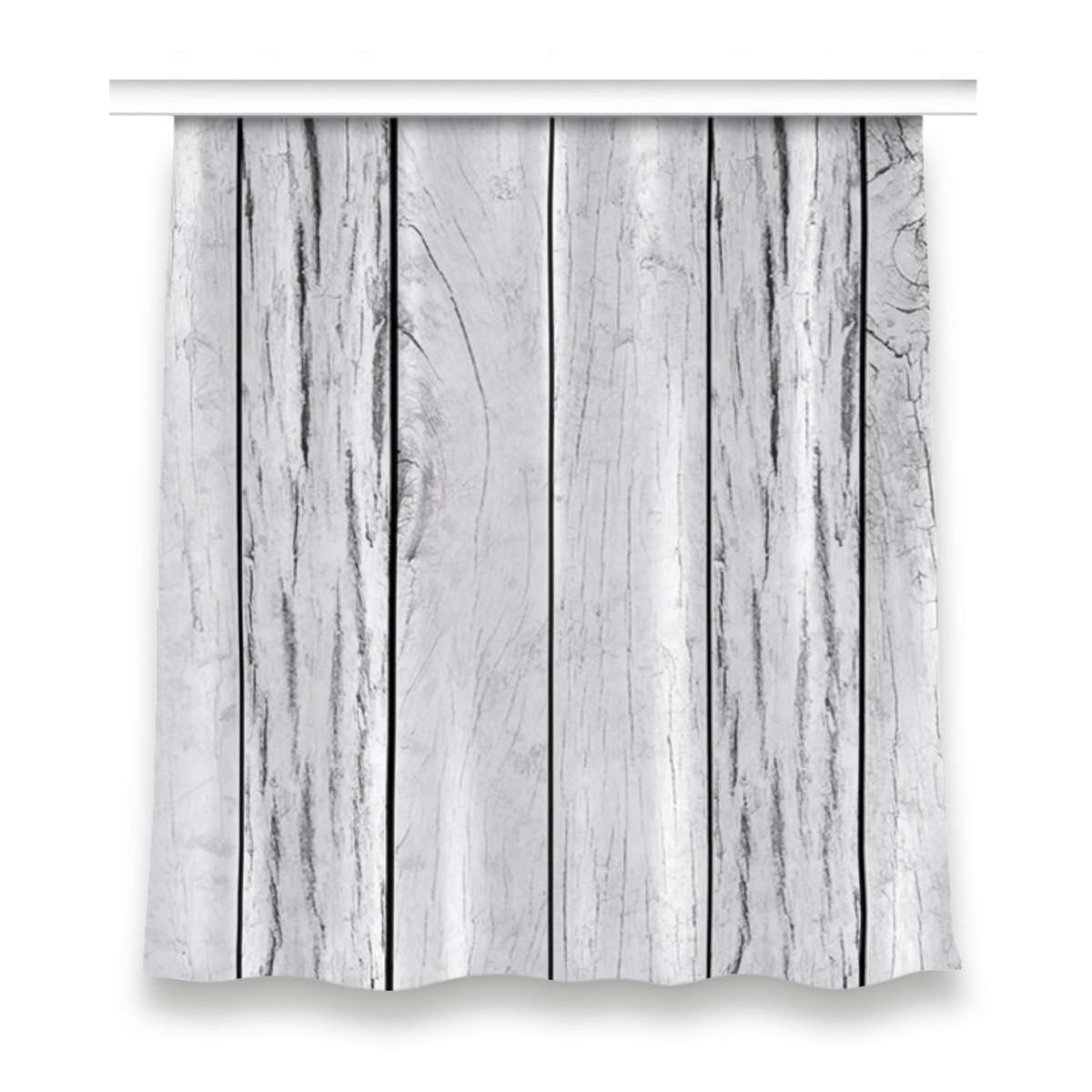 Klasyczna zasłona z nadrukiem 150x160 Deski białe, Fabricsy