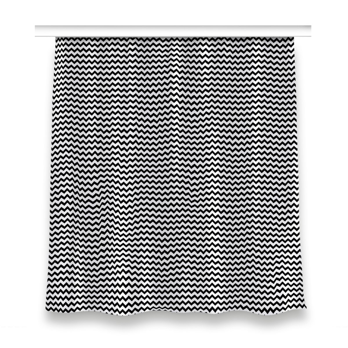 Gotowa zasłona z grafiką 150x160 Czarny szlaczek, Fabricsy