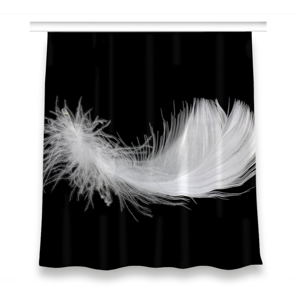 Klasyczna zasłona z nadrukiem 150x160 Białe pióro, Fabricsy