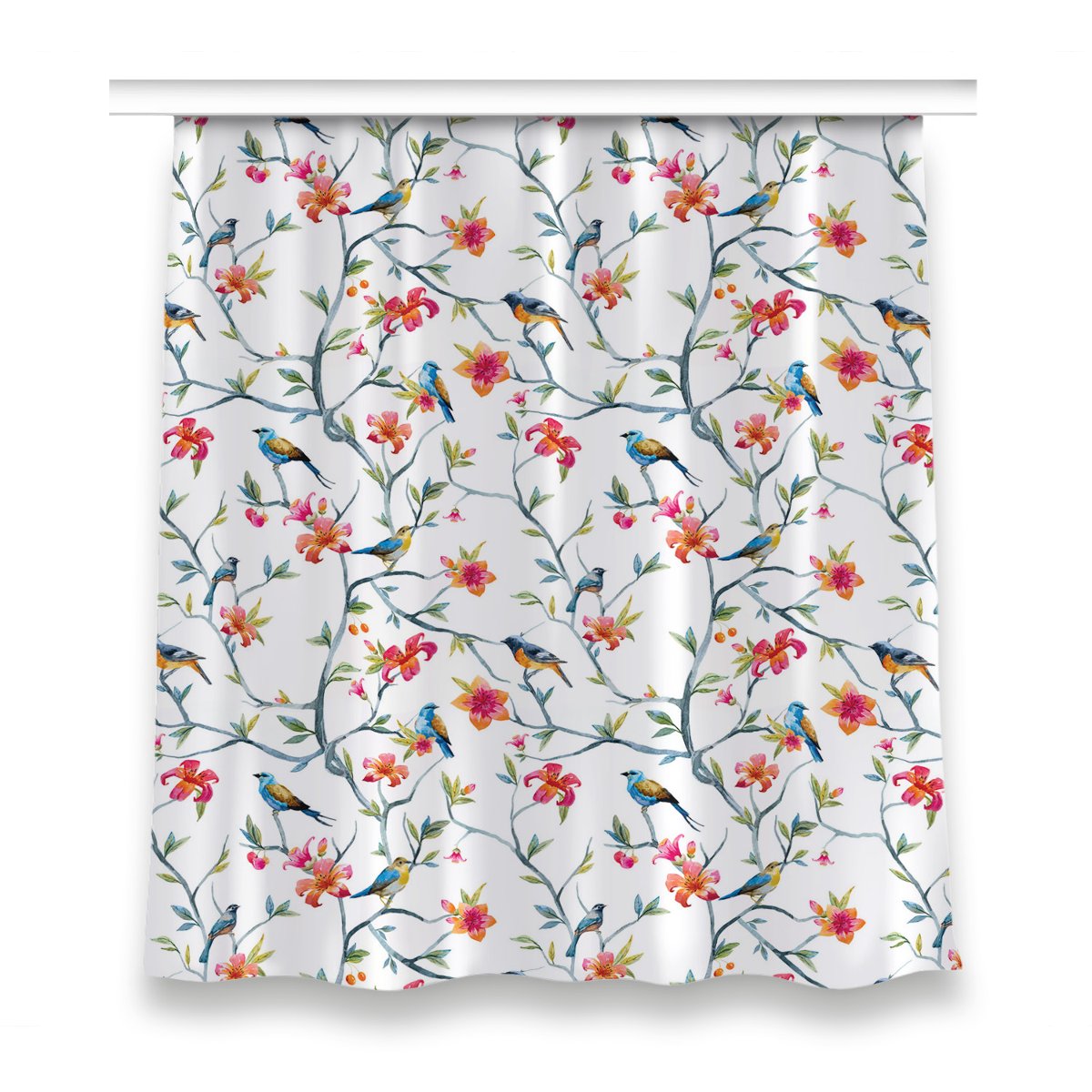 Gotowa zasłona z grafiką do pokoju 150x160 Kwiaty, Fabricsy