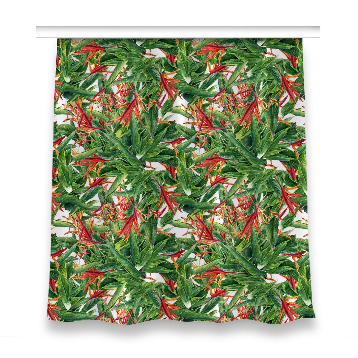 Zasłona z grafiką kolory 150x160 Egzotyczne kwiaty, Fabricsy