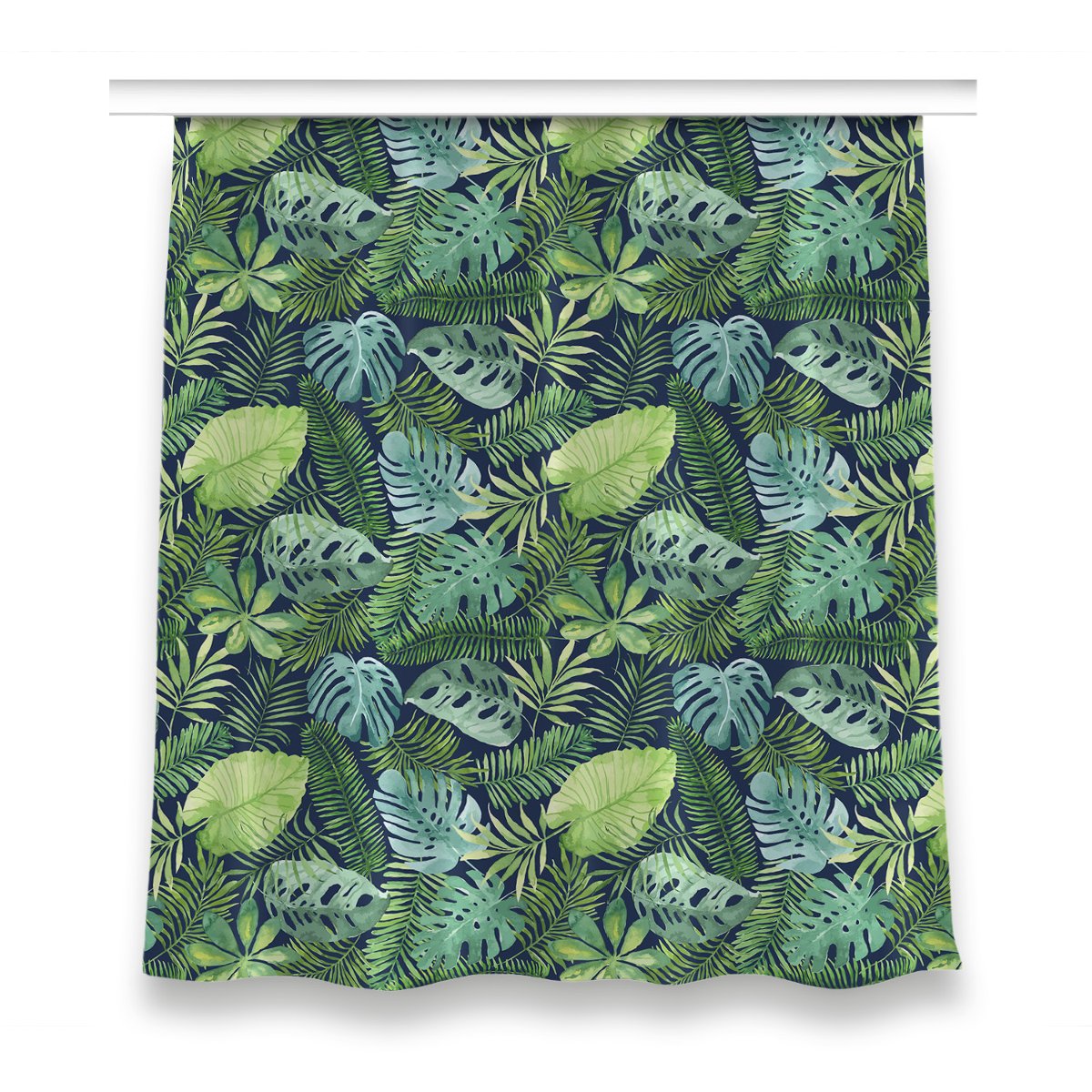 Zasłona z grafiką gotowa 150x160 Egzotyczne liście, Fabricsy