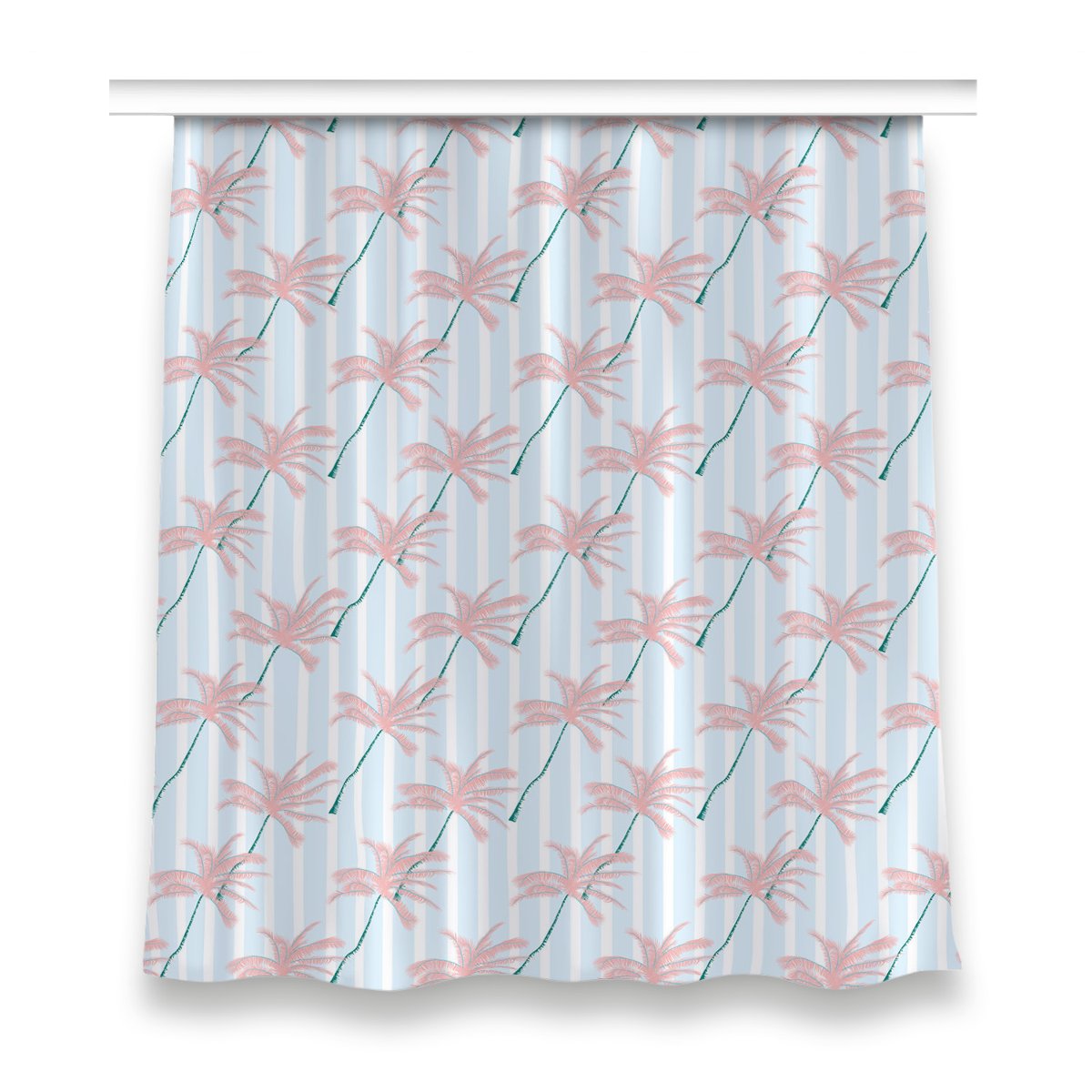 Gotowa zasłona na taśmę 150x160 cm Liście palmowe, Fabricsy